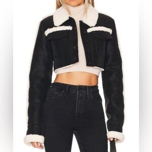 REVOLVE Black and White Cropped Jacket